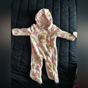 Floral Bear Kids Footie Pajamas